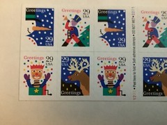 Christmas stamps Greetings booklet self adhesive twelve 29c Scott cat #2791-2794