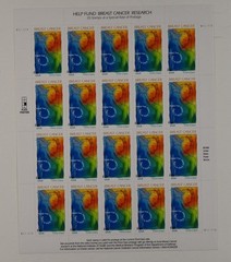 US SCOTT B1 SHEET OF 20 BREAST CANCER RESEARCH STAMPS MNH