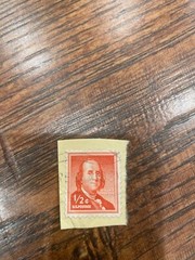 1/2 c Benjamin Franklin postal stamp