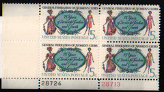 1966 5c General Federation of Women’s Clubs Block of Four Scott #1316 ST096