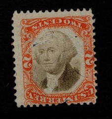US STAMP Sc#R135b INVERTED ERROR-CUT CANCEL CAT. VAL. $300