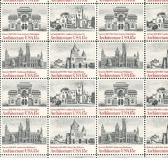 United States 15¢ American Architecture Postage Stamp #1838-41 Pack of 100