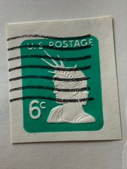 USA #U551 Stamped Envelope, 1968 Statue of Liberty Cut Square Used 2x