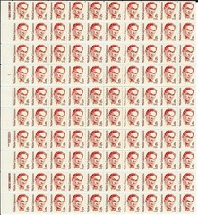 US SCOTT 1849 WALTER LIPPMANN PANE OF 100 STAMPS 6 CENTS FACE MNH