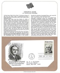 First Day Stamp Issue Adolph Ochs 1976 Scott 1700 Postal Commemorative Society