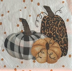 Two Individual Paper LUNCHEON Decoupage Napkin-fancy pumpkin/Halloween 6.5×6.5