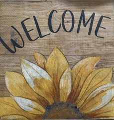 THREE Indiv. Paper LUNCHEON Decoupage Napkins/ Wood/ Sunflower Watercolor 6.5”