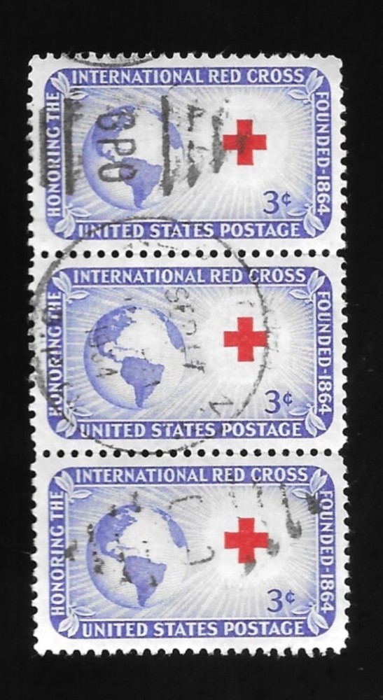 USA Postage Honoring The International Red Cross Founded 3 Cents Stamp vertical