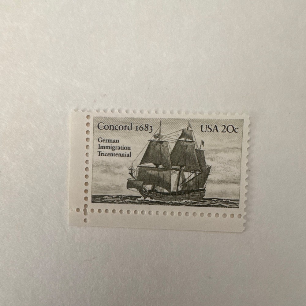 1683 German Immigration Tricentennial USA 20c Postage Stamp Mint MNH