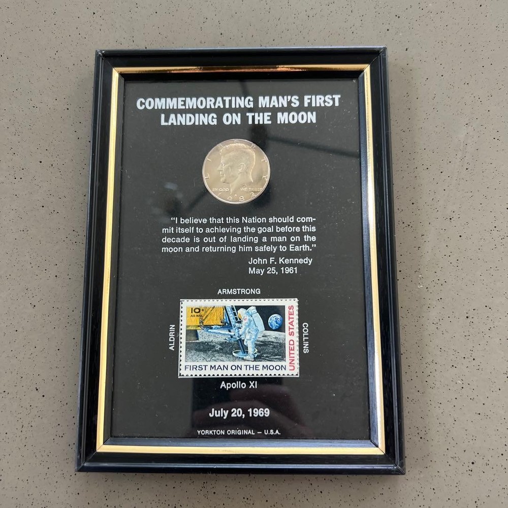 Apollo 11 Moon Landing Commemorative Coin and Stamp