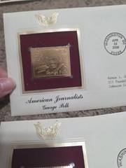 Set Of 3 USPS 22KT Gold Foil Stamped Envelopes AMERICAN JOURNALISTS