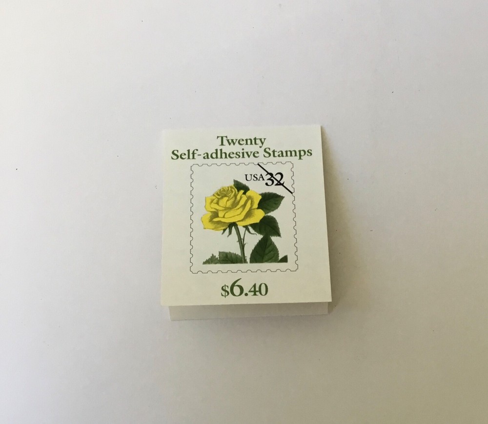 book of twenty 1996 32 cent US yellow rose self adhesive stamps Scott 3049