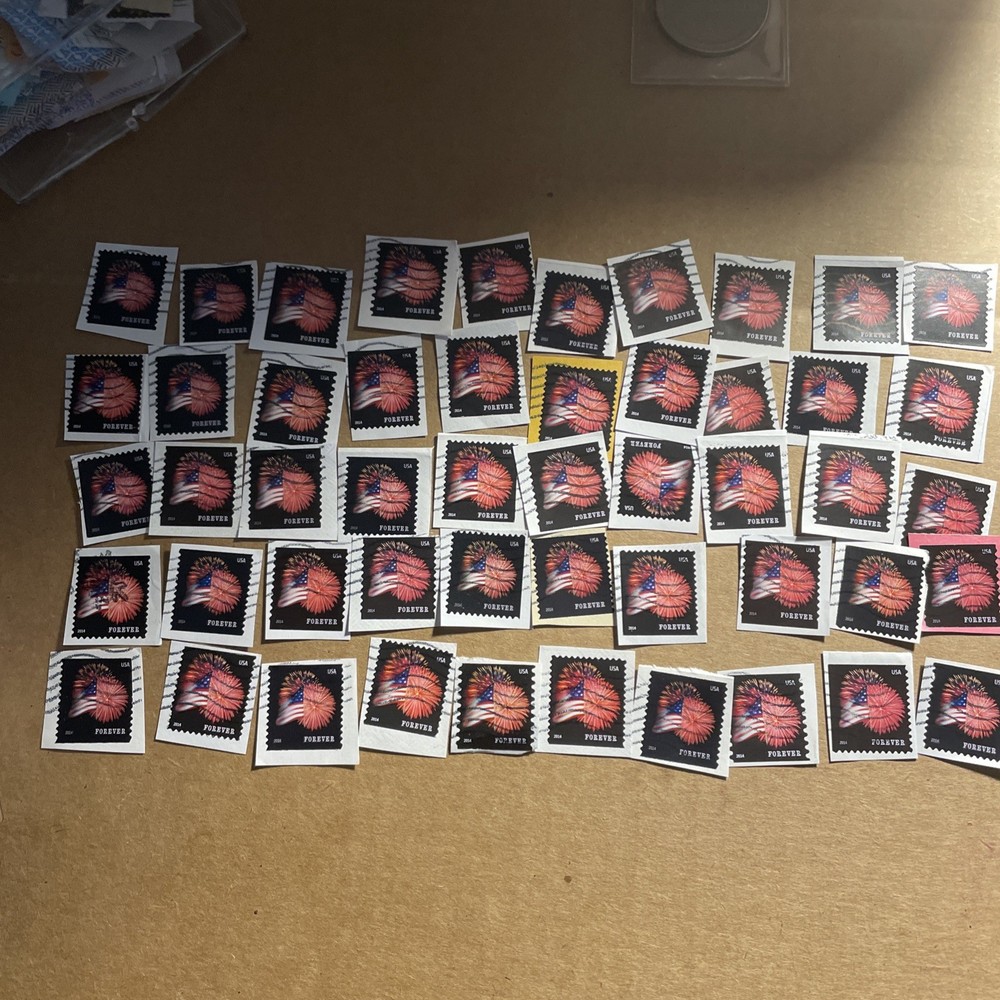 50 Used Forever Postage Stamps.All Cancelled.