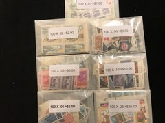 US MINT POSTAGE $66.00 face value collection with 100 each mix Denominations