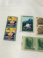Vintage postage stamp collection, Colorado, Jackson, 1958 and 1940 Christmas