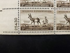 Vtg ’56 Pronghorn Antelope Wildlife Conservation 3 Cent USPS Postage Stamp Sheet
