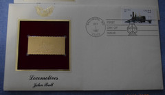 Locomotives 1987 FIRST DAY ISSUE 22 CENT STAMP GOLD Baltimore, MD