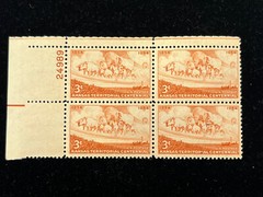 U.S. POSTAGE STAMP PLATE BLOCK 3 CENT ORANGE CALIFORNIA STATEHOOD