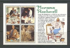 USA S/S SC# 2840 NORMAN ROCKWELL S/S OF 4 X $0.50 – MNH