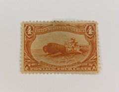 Indian Hunting Buffalo U.S. 287 orange 4 cent stamp 1898 Unused OG HR M295