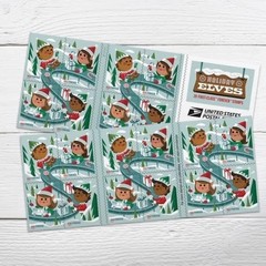 Holiday Elves Christmas Celebrations First Class Postage Stamps (5 Booklet,…