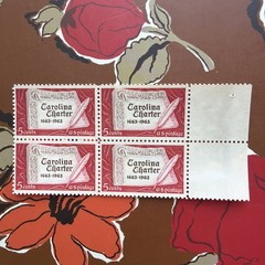 1963 US First Page of Carolina Charter 5c Plate Block of 4 Sc # 1230 MNH