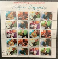 US Postage stamps HOLLYWOOD COMPOSERS 33c 20 stamps MNH