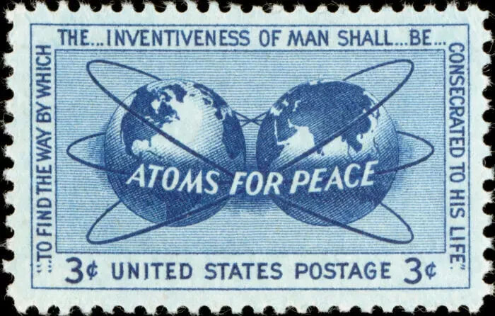 USA 1955 – The INVENTIVENESS OF MAN SHALL BE ATOMS FOR PEACE — MNH – Sc. #1070