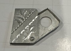 Antique Aluminum Postage Stamp safe book vesta holder container Tiny Vintage