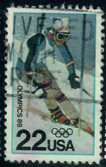 USA – 1988 – Winter Olympic Games – Calgary, Canada – 22¢ – #3715