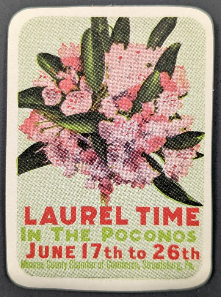 Vintage Laurel Time in the Poconos Flower Pennsylvania Poster Stamp