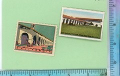 2 California Mission Postage Stamps San Fernando & San Miguel c1914 Unused
