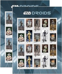 United States Postal Service Sheet of 20 Postage Stamps for Star Wars Droids…