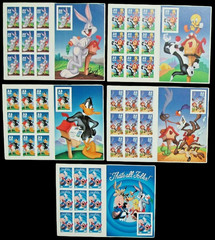 50 LOONEY TUNES Bugs Bunny Complete Set US Postage Stamps Daffy duck porky pig