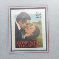 Gone With The Wind Vintage 1990 Framed 25¢ US Stamp Unhinged 4″ x 4.5″ Frame