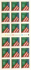 United States 33¢ Flag & Chalkboard Postage Stamp #3283a MNH Booklet Pane of 18