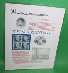 American Commemoratives Eleanor Roosevelt USPS Stamps Panel 233 October 11, 1984