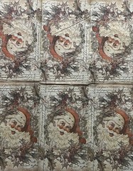 TWO Individual paper dinner Decoupage napkins Vintage Santa Christmas-toys-Retro