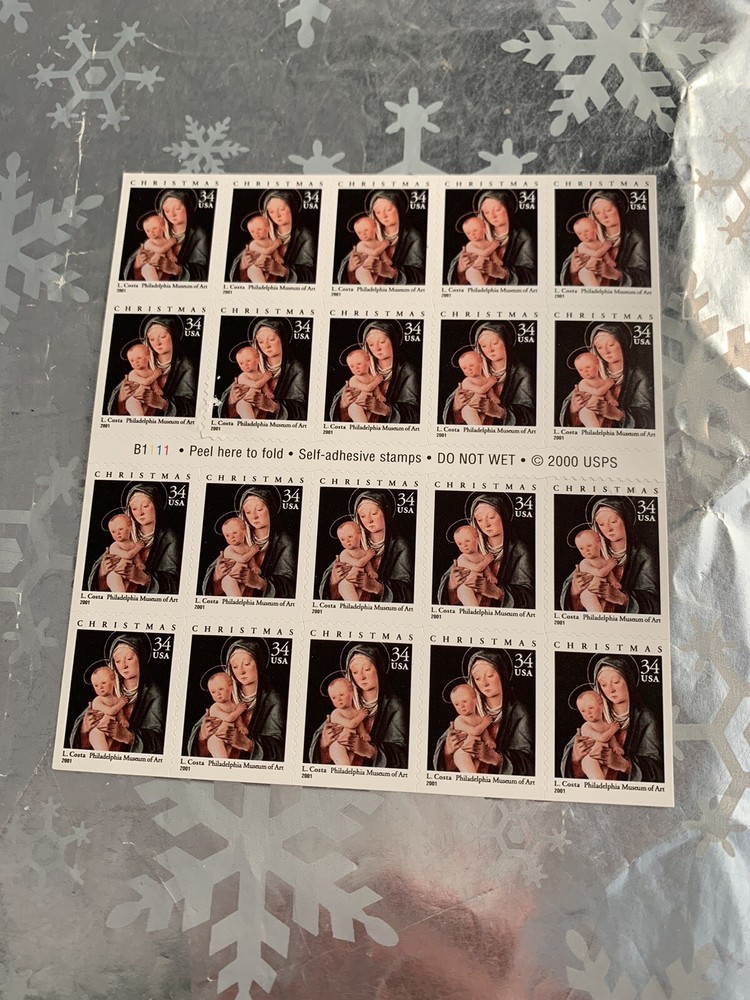 ❤️US SCOTT Book of 20 SEASONS GREETINGS STAMPS 32 CENT Madonna