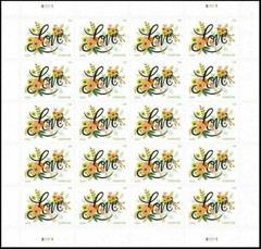 2018 LOVE FLOURISHES Sheet of 20 Forever Stamps MNH #5255