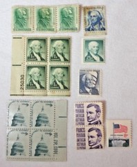 US Postage Stamps Frank Lloyd Wright, Washington, Andrew Jackson, Paul Revere