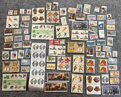 Lot of 154 Unused 13 Cent U.S. Postage Stamps 13¢ Birds Pottery Olympics History