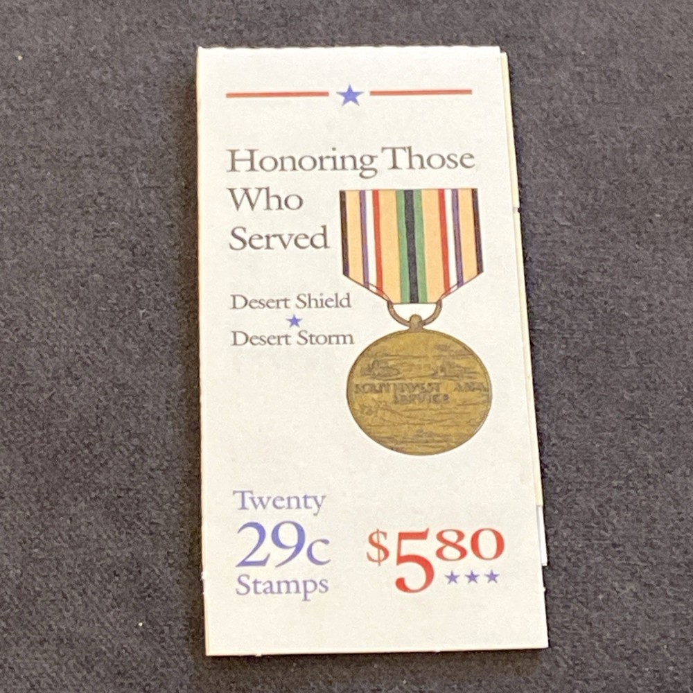 USPS Postage Stamp Booklet of Twenty @ 29 Cents Honoring Those Who Served