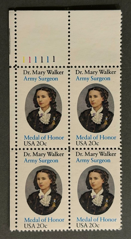 Scott# 2013 • 1982 Dr. Mary Walker 20¢ • Plate Block • MNH