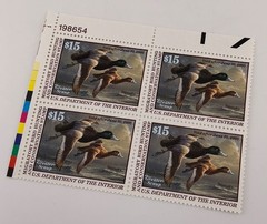 1999 Federal Scott #RW66 Greater Scaup Block of 4 MNH