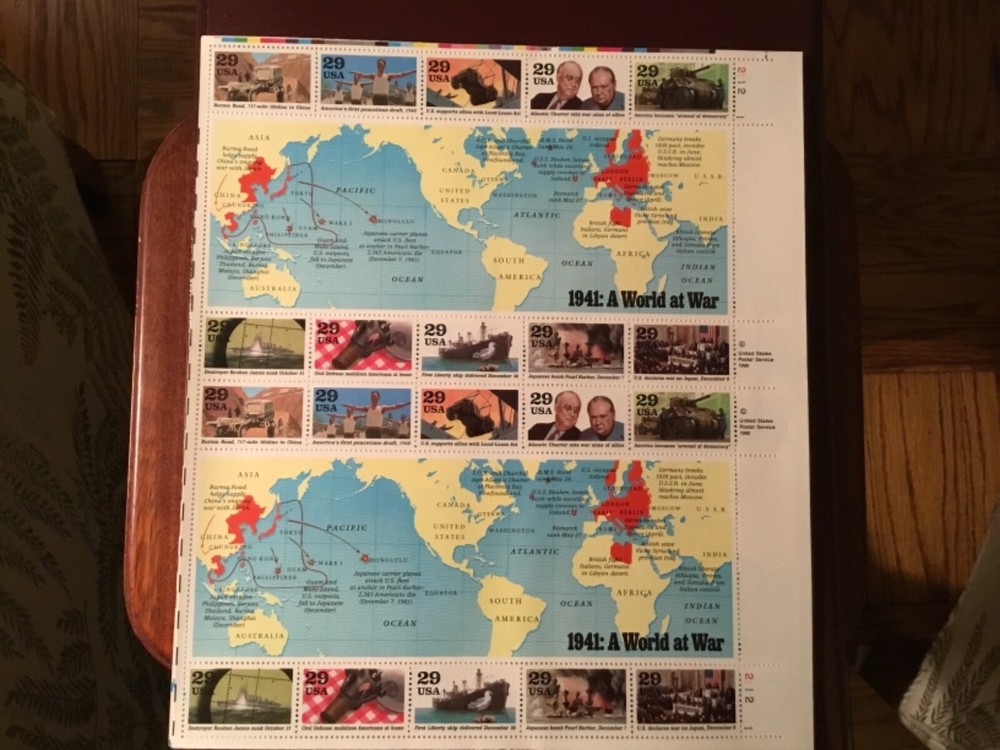 Military-1941 A World at War Full Sheet MNH Excellent Condition