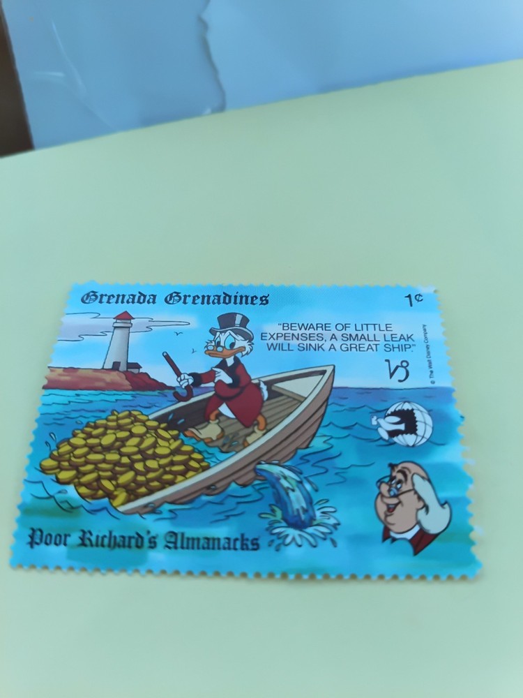 Rare Boat of gold Donald duck Walt disney stamp