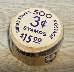 Complete never opened original roll of 500 Parkman coils Scott #1281