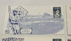 Lot of MLB Baseball Themed Postage Stamps Babe Ruth Roberto Clemente 1st Day…