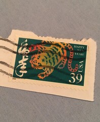 US Postage Stamp $.39 Denomination 2006 Lunar New Year, Tiger Design – Used